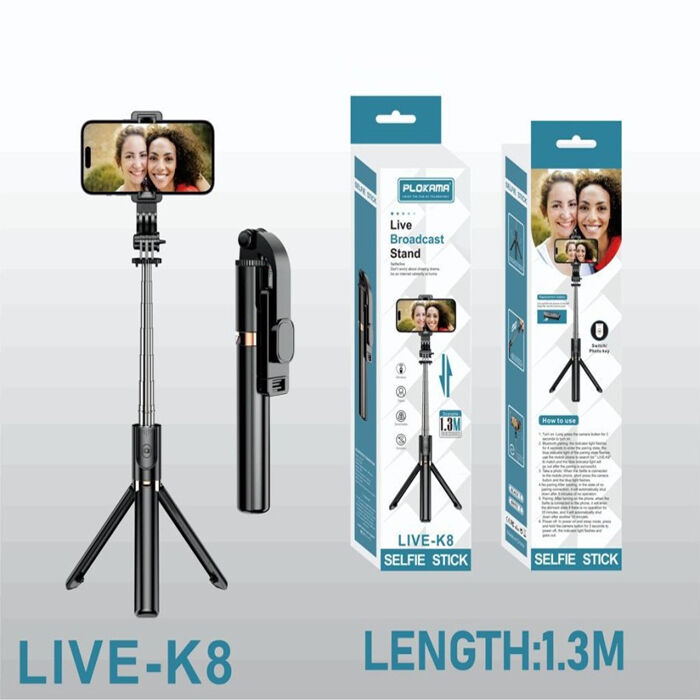 Plokama Live K8 Selfie Stick Tripod